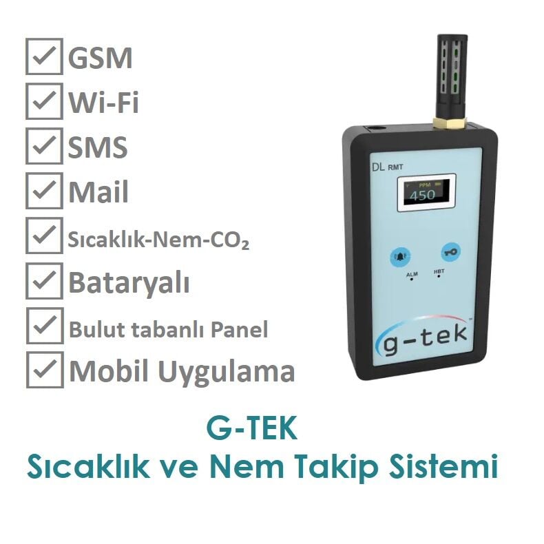 SICAKLIK-NEM VE CO₂ TAKİP SİSTEMİ -  G-TEK DL–RMT