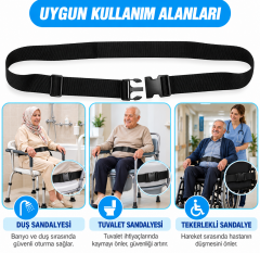 TEKERLEKLİ SANDALYE EMNİYET KEMERİ - PLASTİK KİLİT - TK9954 - 4 CM - Tip11