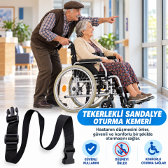 TEKERLEKLİ SANDALYE EMNİYET KEMERİ - PLASTİK KİLİT - TK9964 - 4 CM - Tip12